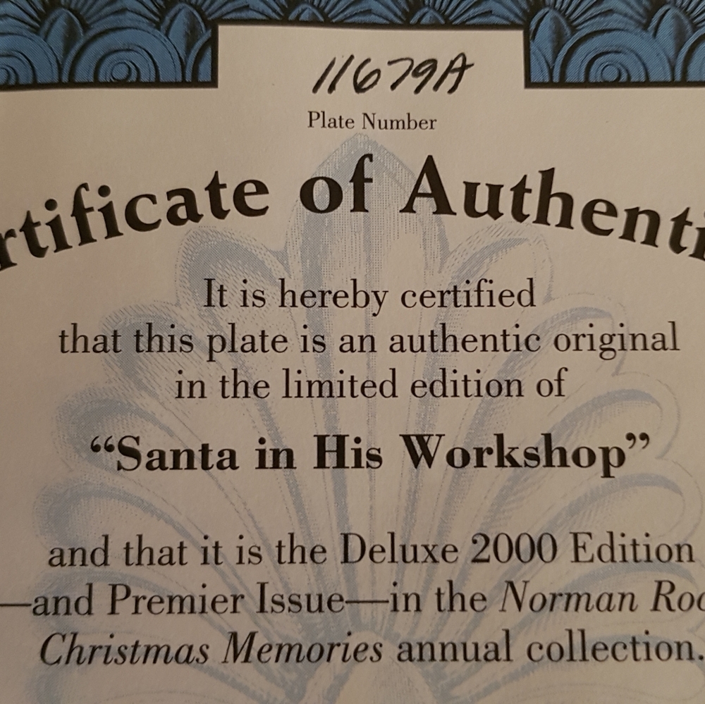 NORMAN ROCKWELL XMAS PLATE - Picture 3 of 10